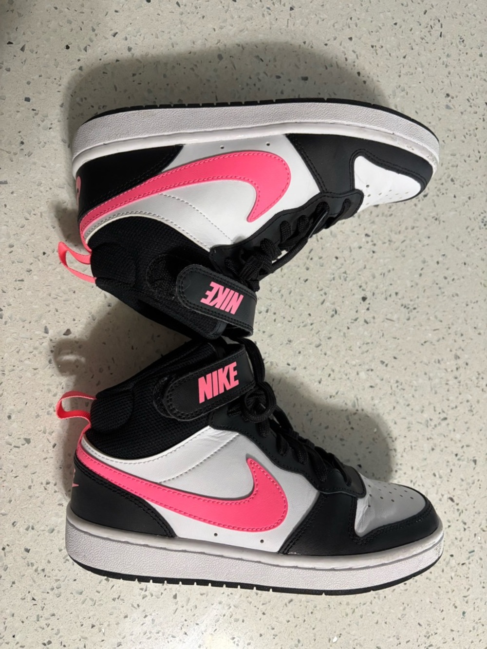 Nike Black, White & Hot Pink High-Top Sneakers - Picture 3 of 7